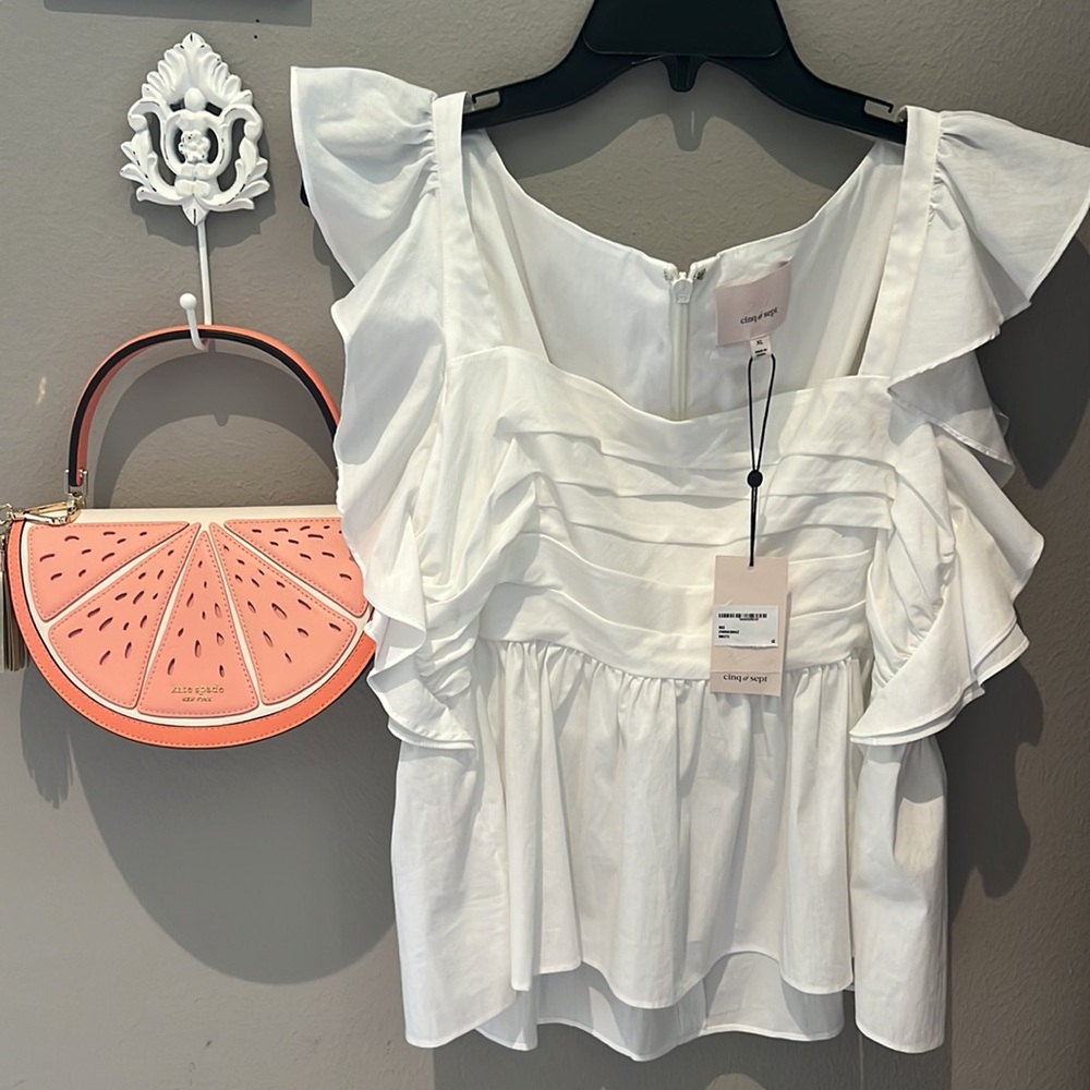 New Cinq a Sept White Blouse size XL